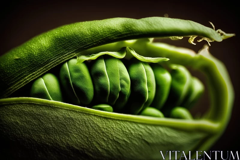 Surreal Organic Shapes in Intense Color: A Study of Green Peas AI Image