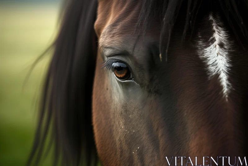 Detailed Horse Eye Close-Up Amid Norwegian Nature AI Image