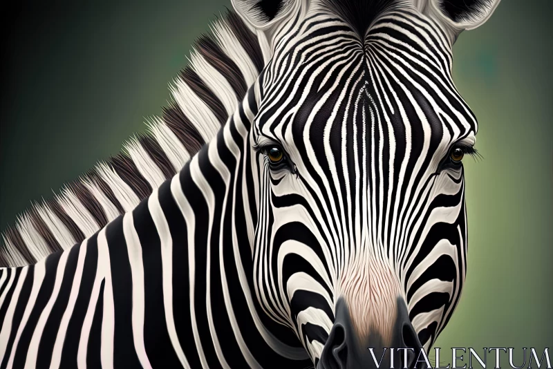 Zebra Head Illustration: A Marvel of Digital Art AI Image