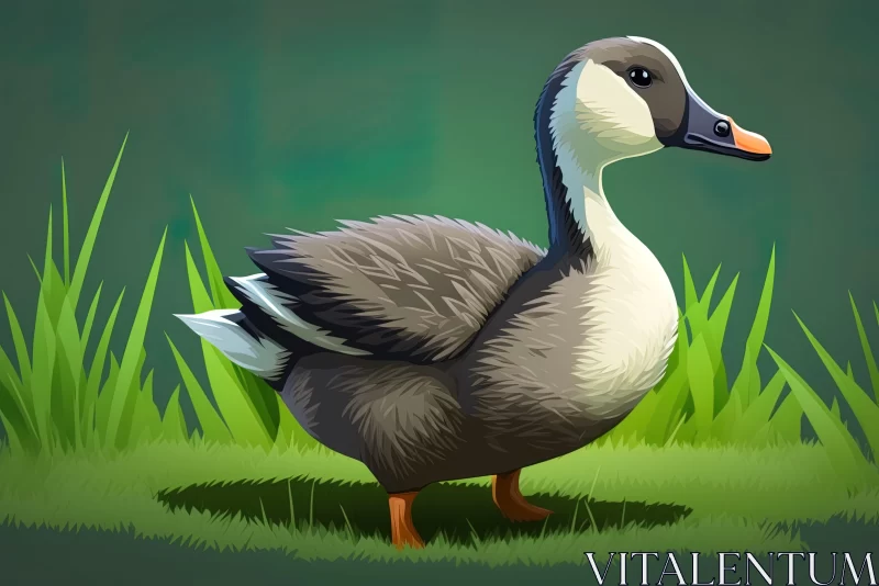 AI ART Cartoon Goose in 2D Game Art Style with Realistic Portrayal