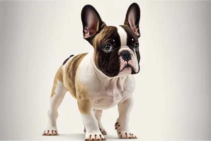 Charming French Bulldog: Photorealistic Rendering and Character Design