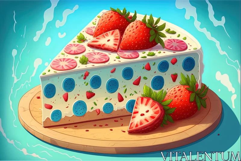 Delightful Gastronomic Art: Pizzas, Cakes, and Pies in Various Art Styles AI Image