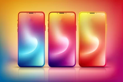 Colorful Smartphones on Bright Background – Artistic Representation