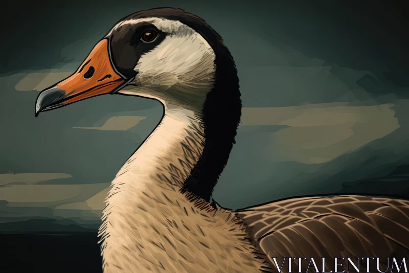 Stylized Portraits of Ducks and Geese in Contrasting Backgrounds AI Image