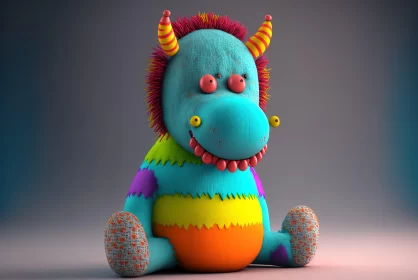 Colorful Manticore Character with Textured Detailing