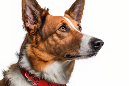 Captivating Studio Portraiture of a Dog with Red Collar