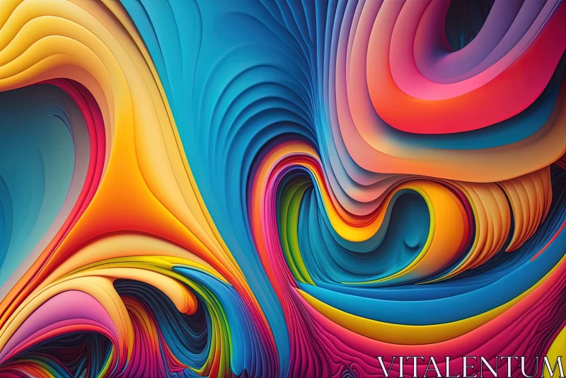 Abstract Multicolored Swirl - A Dance of Colors AI Image