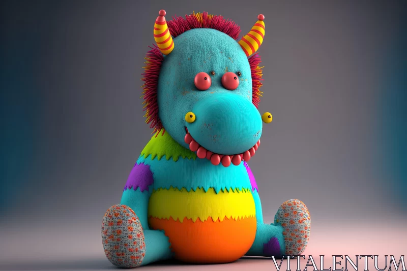 Colorful Manticore Character with Textured Detailing AI Image