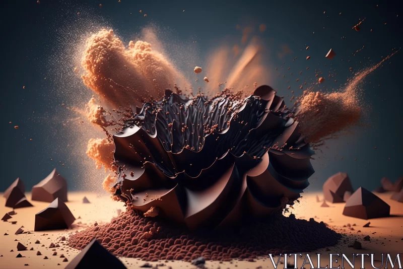 AI ART Explosive Chocolate Art - Abstract and Detailed