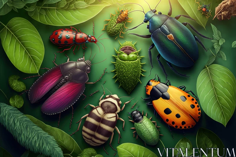 Insect World: Realistic Rendering of Surreal Cartoons AI Image