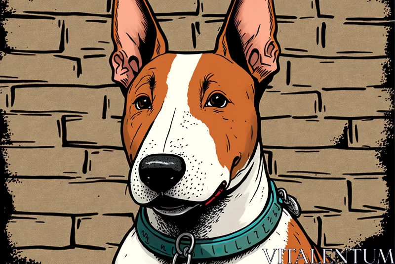 Bull Terrier Comic Book Art Illustration AI Image