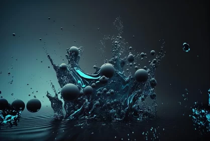 Blue and Black Water Effects - A Meticulous Nanopunk Rendering