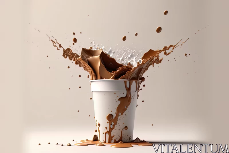 Chocolate Chaos: A Moment Captured in Contrasting Colors AI Image