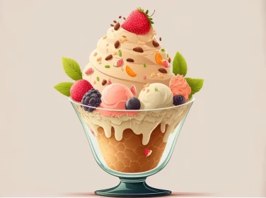 Delightful Ice Cream Mug Illustration