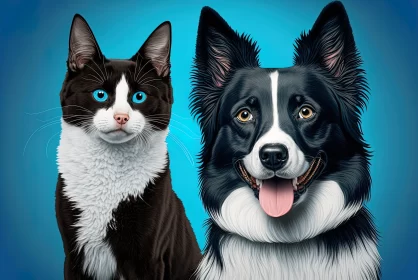 Realistic Cat and Dog Portraits - Western-Style Caricatures