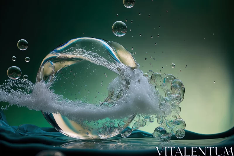 Graceful Balance: An Aquatic Composition in Emerald and White AI Image