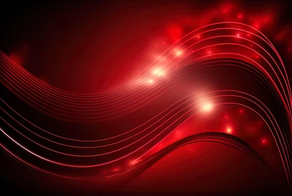 Abstract Red Wavy Light Pattern Background Art