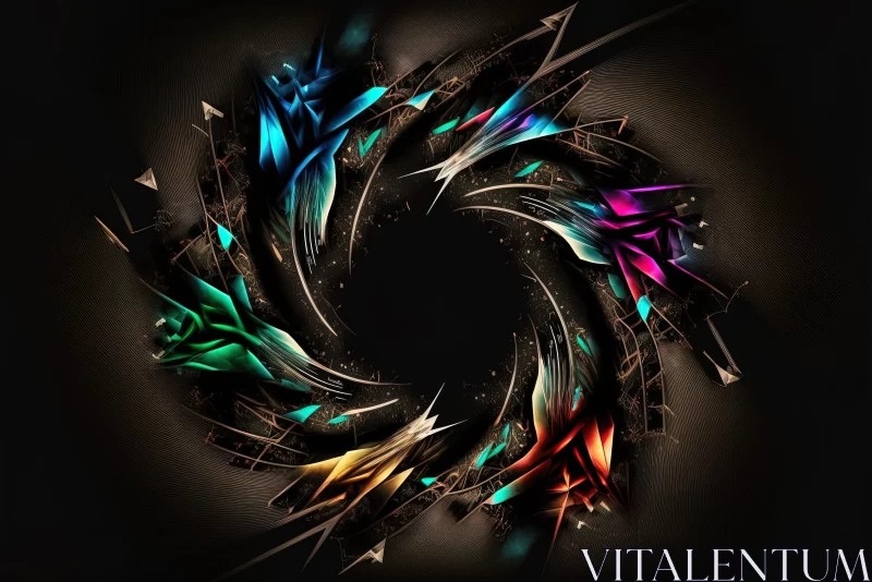 AI ART Abstract Spiral Digital Art in Black and Bronze