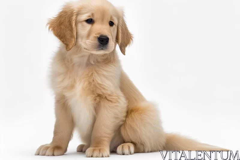 Golden Retriever Puppy in a White Studio - Petcore Style AI Image