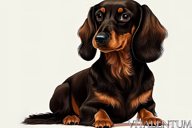 Dachshund Dog Digital Art Illustration AI Image