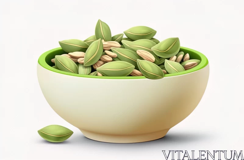 AI ART Cardamom Seeds in a Bowl - 3D Rendered Illustration