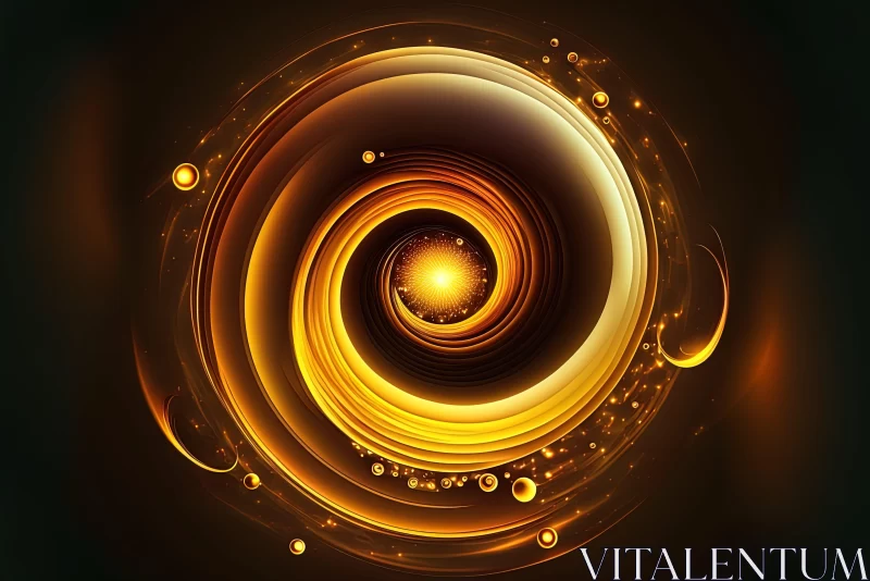 Abstract Golden Swirl in Futuristic Style AI Image