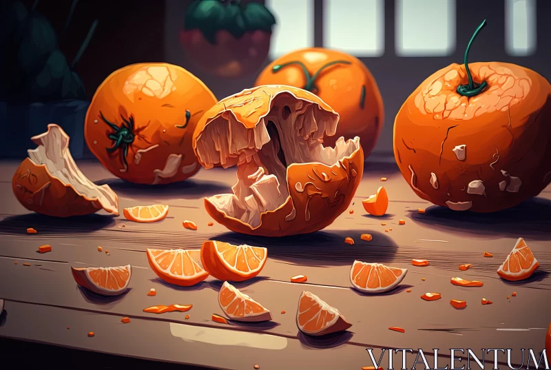Artistic Interpretations of Oranges in Various Styles AI Image