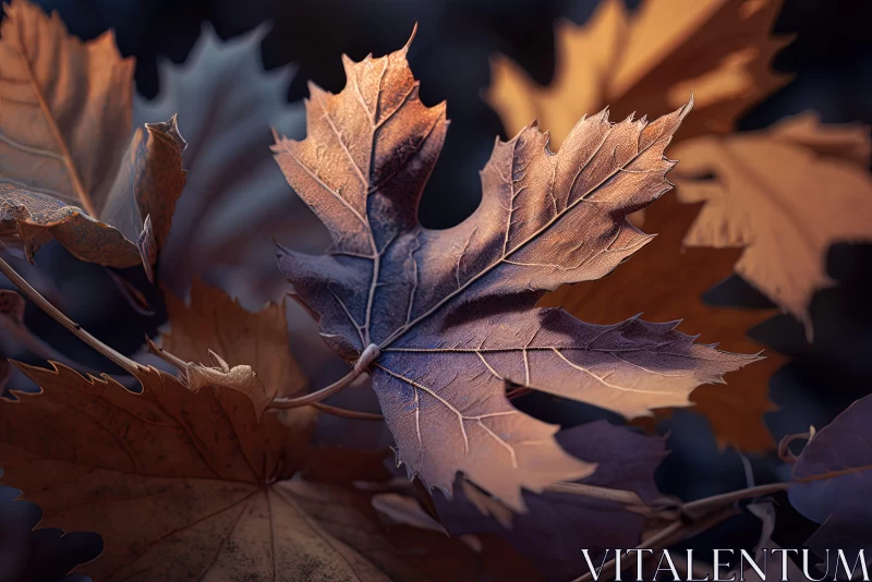 AI ART Mesmerizing Autumn Leaves Close-Up - Rich Hues and Realism