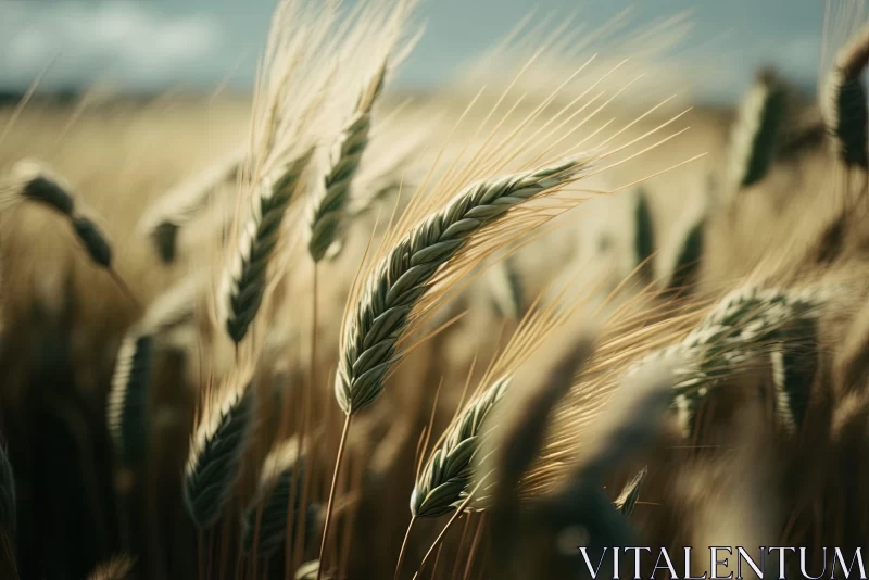 Close-Up View of Wheat Field: An Atmospheric Exploration of Texture AI Image
