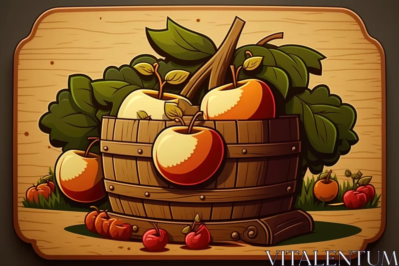 2D Game Art - Vintage Apple Harvest Scene AI Image