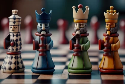 Colorful Chess Game Illustration in Princesscore Style