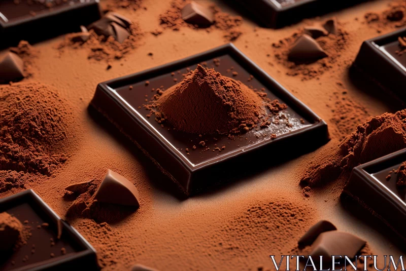 Indulgent Chocolate and Cocoa Composition - Monochromatic Food Photography AI Image