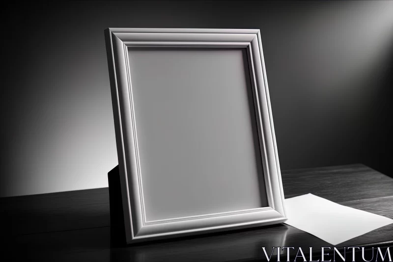 Still Life Realism: Empty Photo Frame on Table AI Image