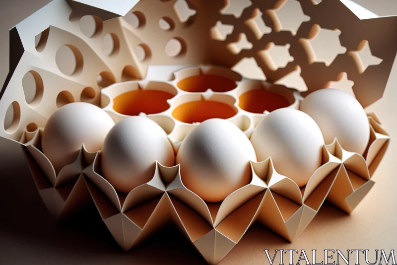 AI ART Geometrically Arranged Eggs: Organic Architecture Meets Kitchen Still Life