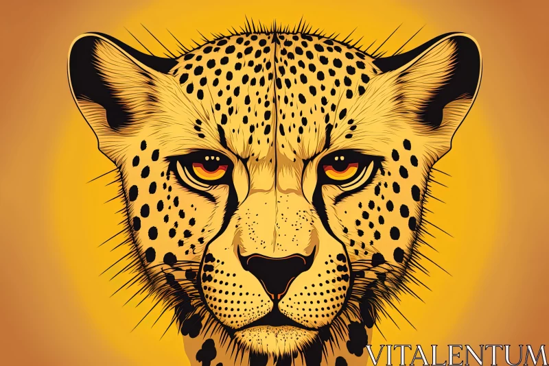 Punk Art Style Cheetah Face Illustration - Powerful and Edgy AI Image