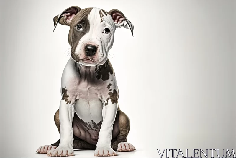 Photorealistic Portrait of a Pit Bull Puppy AI Image