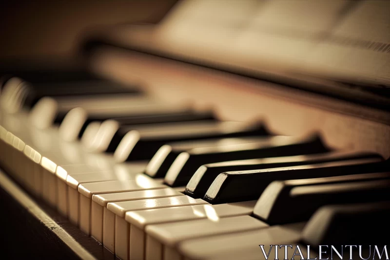 Artistic Close-Up of Backlit Piano Keyboard AI Image
