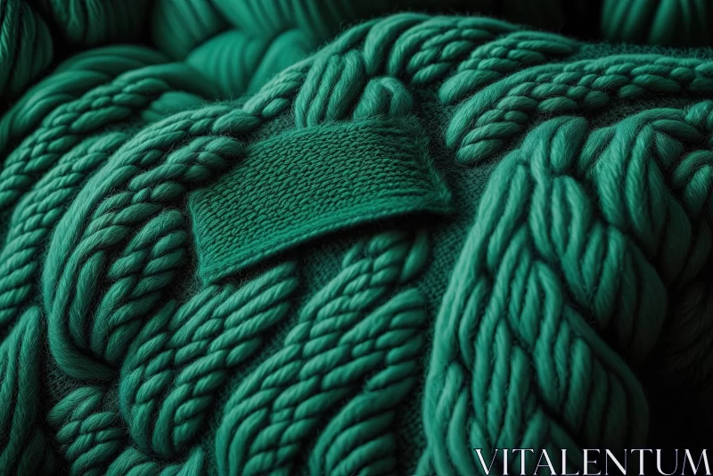 Intricate Emerald Wool Thread Detail AI Image