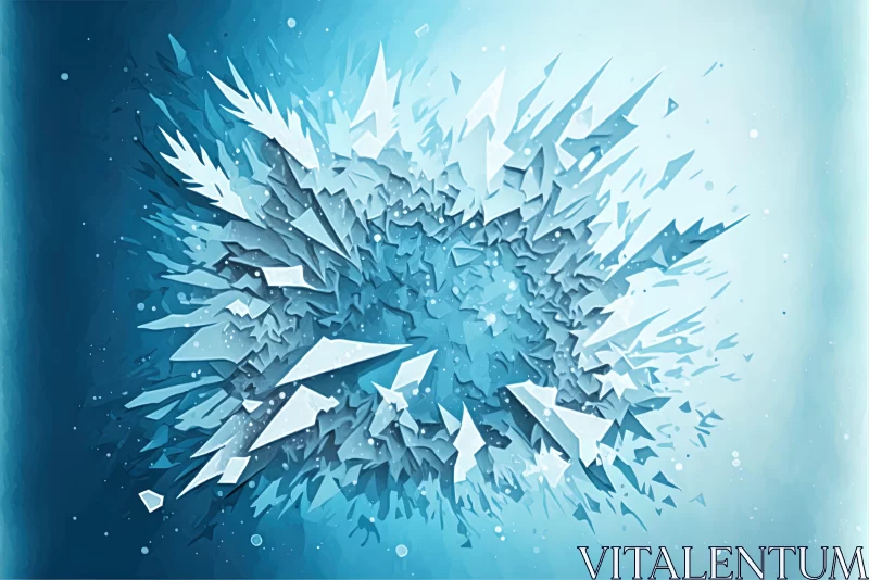 AI ART Abstract Icy Explosion with Geometric Compositions