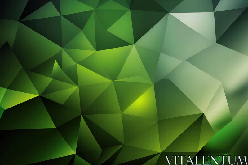 Abstract Green Triangular Polygonal Background AI Image