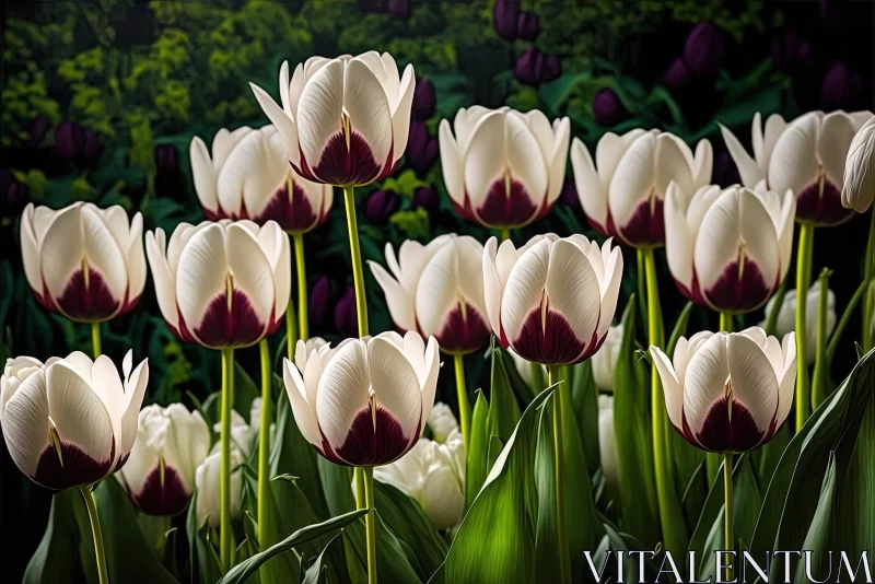 Blooming Tulips in Bold Contrasts: A Photorealistic Vision AI Image