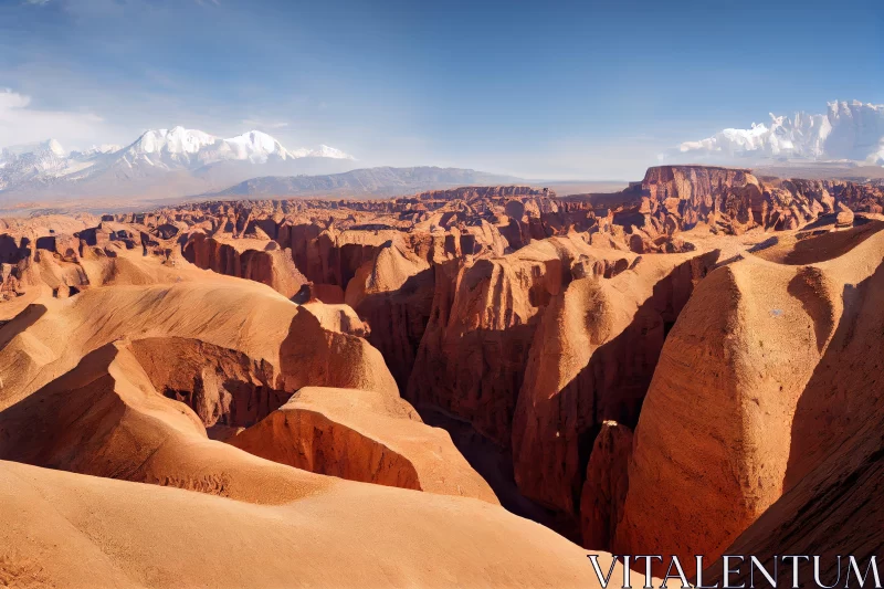 Breathtaking Canyon in Desert - A Tribute to the Han Dynasty AI Image