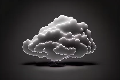 Luminous 3D Cloud Image: A Study in Monochromatic Contrasts