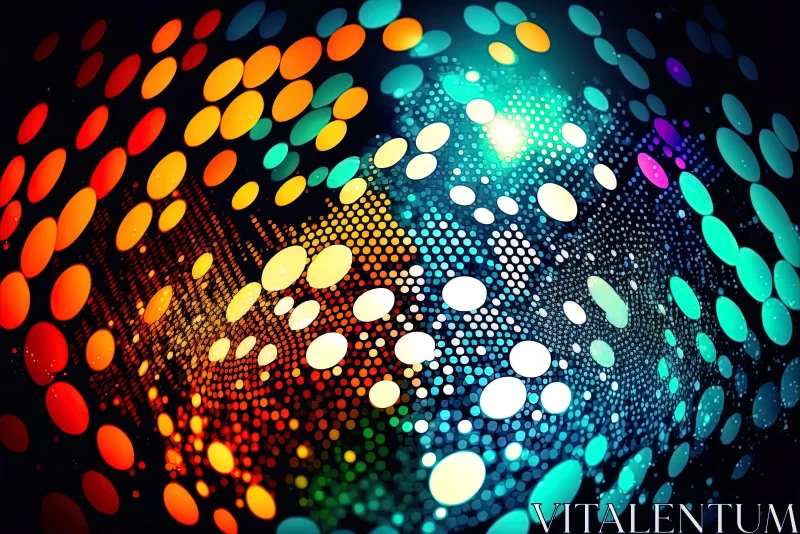 Abstract Light Dots Sphere: A Psychedelic Artwork AI Image
