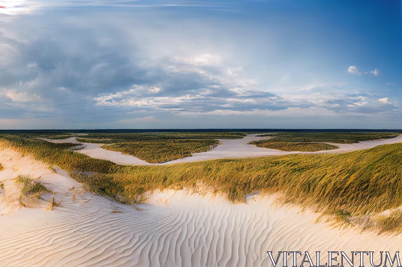 Impressive Panoramic View of Sand Dunes and Dutch Seascapes AI Image