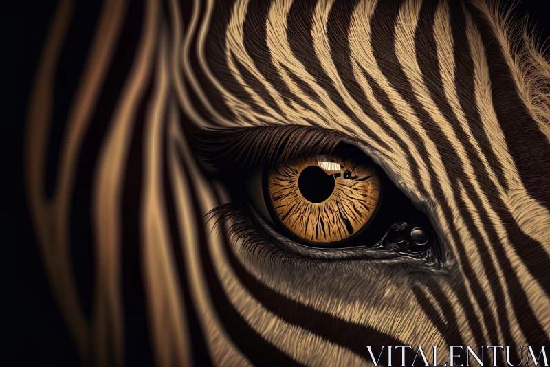 Zebra's Eye: A Fusion of Fantasy and Realism AI Image