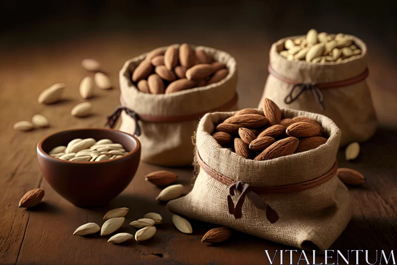 Classic Still Life Composition with Almonds and Pistachios AI Image