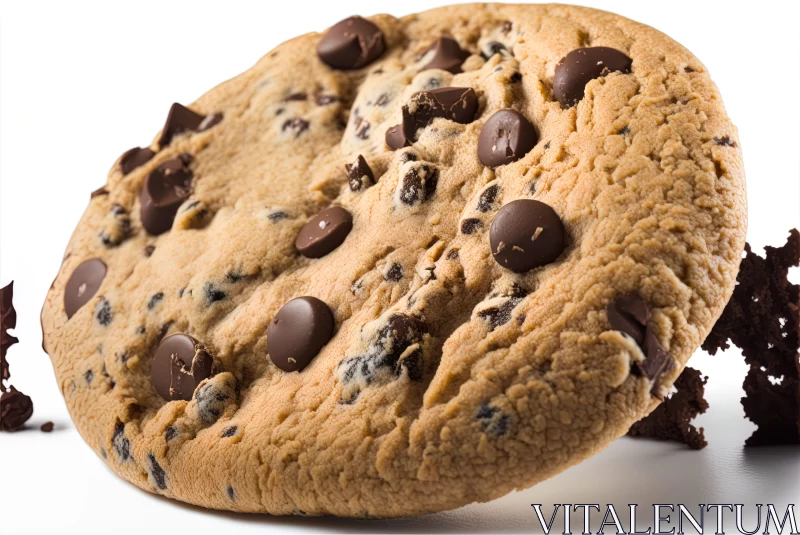 Cranberrycore Style Chocolate Chip Cookie Close-Up AI Image
