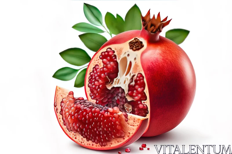 Photorealistic Illustration of Pomegranate AI Image