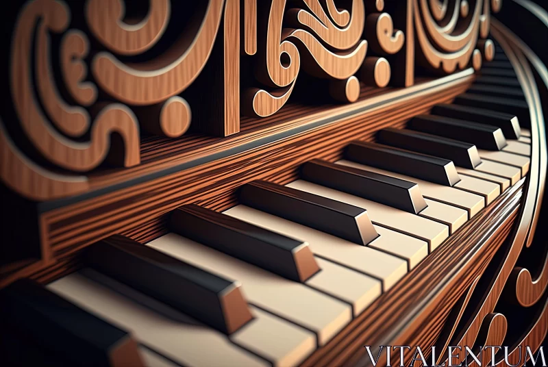 Ornate Wooden Piano - A Masterpiece of Craftsmanship AI Image